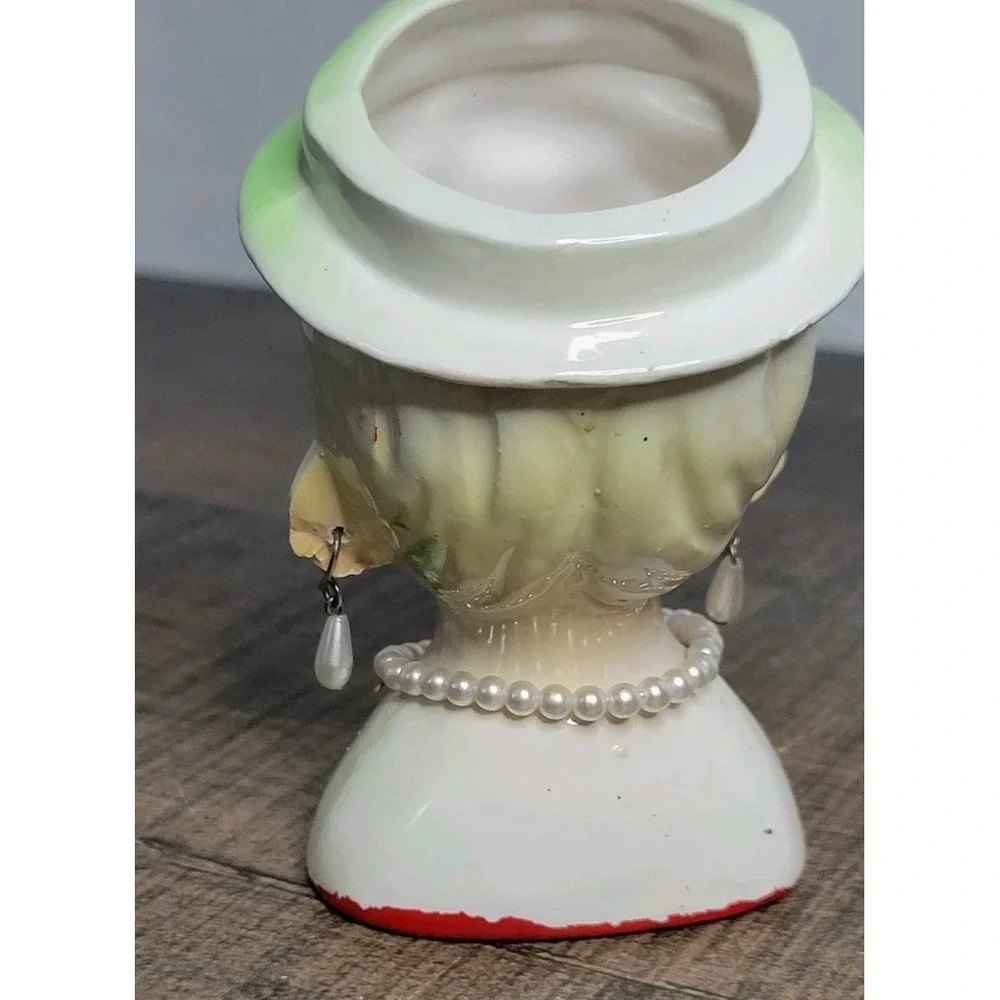 Vtg Nippon Little Girl With Hat & Pearls, Head Vase Japan 1950s SEE‎ DESCRIPTION